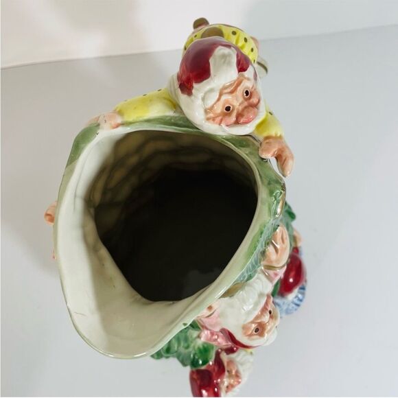 Fitz & Floyd Vintage "Old World Christmas Elves" Ceramic Trim-A-Tree 2Qt Pitcher - Picture 8 of 9